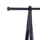Stander Appendiabiti con 2 Ripiani Scarpiera in Acciaio Robusto Nero 100x46x148 cm 