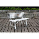 Panchina da Giardino in Metallo 150x57x44/76cm Krew Bianca