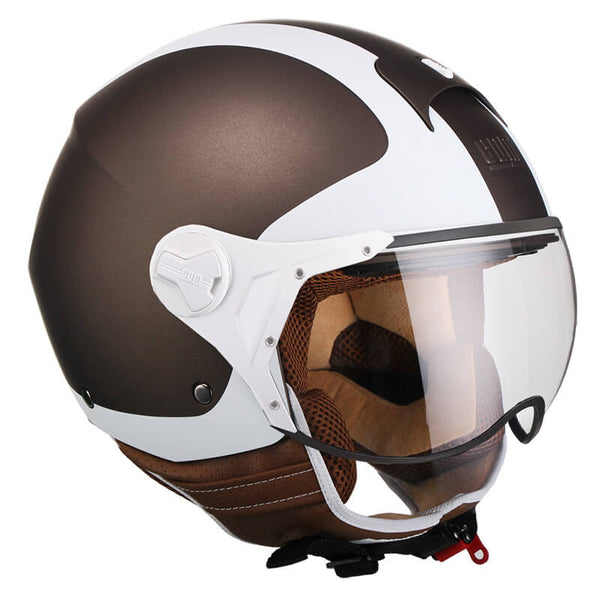 Visière en forme de casque de scooter Demi-Jet CGM Positano 107V Marron mat Différentes tailles acquista