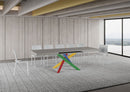 Tavolo Allungabile 160/420x90 cm Volantis Cashmere Gambe Multicolore 4/B      