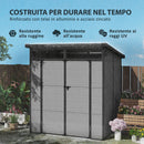 Casetta da Giardino  Porta Attrezzi 190x191x215 cm in Plastica Grigio Chiaro  