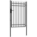 Cancello da Giardino di Sicurezza con Serratura 107x204 cm in Acciaio Zincato Nero  