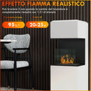 Camino a Bioetanolo da Pavimento 38x38x100 cm Bruciatore 1,2L Bianco