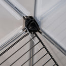 Recinto per Animali Modulabile 140x70x70 cm con Pannelli 35x35 cm in Acciaio e PP Nero  