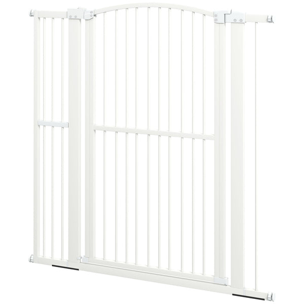 online Cancellino per Cani Regolabile con 2 Estensioni 77-105x120 cm in Acciaio e Doppio Blocco Bianco