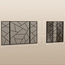 Parascintille con Antine 135x1,2x85 cm Pieghevole a 3 Pannelli Design Geometrico in Acciaio Nero
