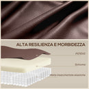 Poltrona Relax Reclinabile 87x97X100 cm con 8 Punti Massaggianti Riscaldanti e Poggiapiedi Marrone      