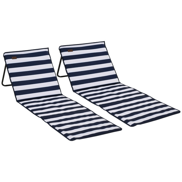 Set 2 Sdraio da Spiaggia 142x51x40 cm Pieghevoli e Regolabili in Acciaio e Poliestere Multicolore online