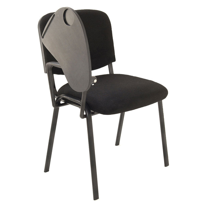 Sedia Poltrona Attesa da Ufficio in Tessuto con Ribaltina Bozzini Nero