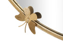 Orologio Glam Butterfly Ø75x4,5 Specchio Ø64 cm in Ferro Oro