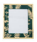 Cornice Glam Verde 28x1,5x33,5 cm in Ferro MDF e Vetro Verde e Oro