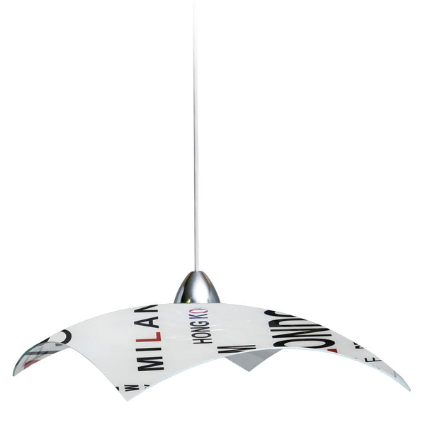 sconto Suspension 40X40 1xE27 Cadre Chrome-Transparent Verre Plaque Capita E-Energy Capitali