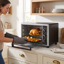 Fornetto Elettrico Ventilato 32 L 1500 W 52,8x38x35 cm con Controllo Temperatura Girarrosto e Timer Nero      