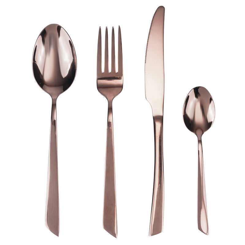 Servizio Set di Posate 24 Pezzi in Acciaio VdE Tivoli 1996 Cut Rame