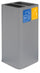 Poubelle pour collecte des déchets 38x38xh80 cm avec couvercle en acier peint avec 2 compartiments gris