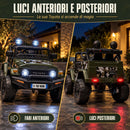 Macchina Elettrica per Bambini Fuoristrada Toyota Fj Cruiser 12V Telecomando Ruote in Gomma e Sedile in Pelle Verde Militare