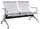 Tosini Banc de Bureau Gris pour Salle d'Attente 2 Places en Acier