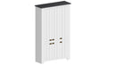 Scarpiera 6 Ante 114x42x200 cm Figo 6A Bianco Opaco/Report Grigio  