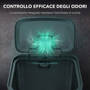 Pattumiera Rettangolare a Pedale 50 L 40,4x38x58,6 cm con Chiusura Ammortizzata e Scomparto per Deodorante in Acciaio Inox Argento      