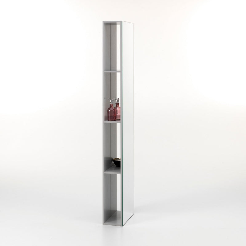 Specchio da Terra con 4 Ripiani 32x18x160 cm in Legno TFT Mento Grigio Frassino