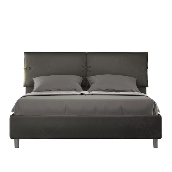 Letto Matrimoniale con Alzata Comoda Imbottito in Microfibra Sleeper Grigio Varie Misure sconto