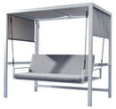 Dondolo Letto 3 Posti da Giardino 234x130x194 cm in Alluminio con Cuscini Grigio Chiaro
