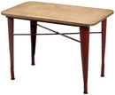 Tavolino Rettangolare in Metallo Top in Legno Edimburgo Rosso