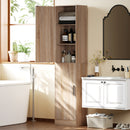 Mobile Colonna Bagno 40x35x180 cm a 2 Armadietti con 6 Ripiani Regolabili in Legno Color Legno      