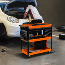 Carrello Portautensili per Officine 3 Ripiani 81,4x79x36,4 cm in Acciaio Arancione