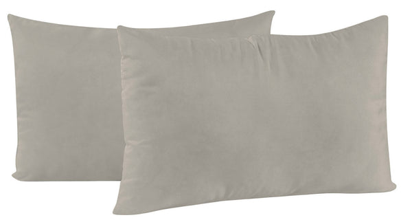 Paire de taies d'oreiller 52x82 cm en microfibre unie gris clair sconto