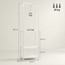 Mobile Ingresso Appendiabiti con Mensola e Scarpiera 52x30x180 cm in Metallo Bianco  