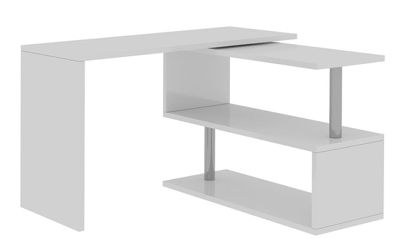 Scrivania con Gamba ad S Girevole 120/65x50x75 cm Volta Bianco Lucido prezzo