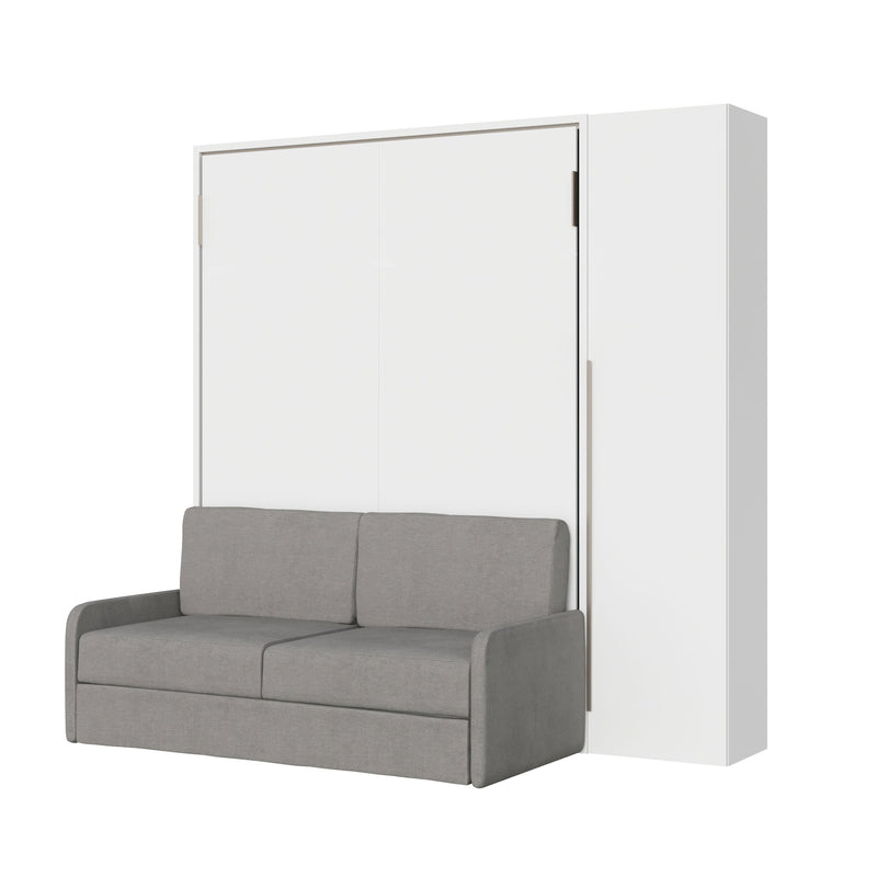 Letto Matrimoniale A Scomparsa 160 Versia Con Divano E Armadio 1 Anta Dx Bianco      