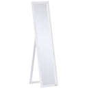 Specchio a Figura Intera da Terra o a Parete 37x37x154 cm in Legno e Vetro Bianco   