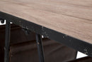 Tavolinetto Porta Giornali "V" 120x43x62,5 cm in Ferro e Legno di Abete e PU Nero e Marrone