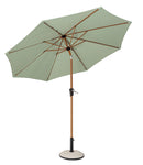 Ombrellone da Giardino con Snodo 8 Stecche Ø300x246h cm Telo in Poliestere Palinuro Naturale e Menta