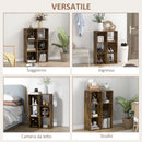 Libreria a Cubi Design Rustico 61,5x29,5x91,5 cm Rivestimento in Melamina Marrone Rustico  