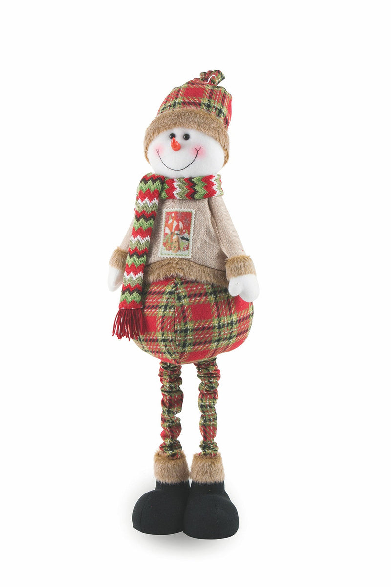 Pupazzo di Neve in Stoffa Gambe Allungabili H90 cm Soriani