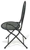 Set da Giardino Pieghevole in Ferro con Tavolo e 2 Sedie Soriani Loire Breakfast Nero