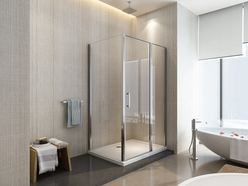 Box Doccia Angolare 1 Anta Battente in Cristallo Trasparente 6mm H190 Best Varie Misure