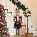 Soldato Schiaccianoci Natalizio H120 cm con Luci Suoni e Movimento Rosso Scozzese