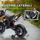 Moto Elettrica per Bambini da 37-96 Mesi con 12V Doppi Motori e Rotelle Rimovibili Capacità 30kg Giallo      