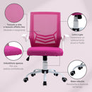Sedia Operativa da Ufficio 62,5x55x94-104 cm in Tessuto Rosa