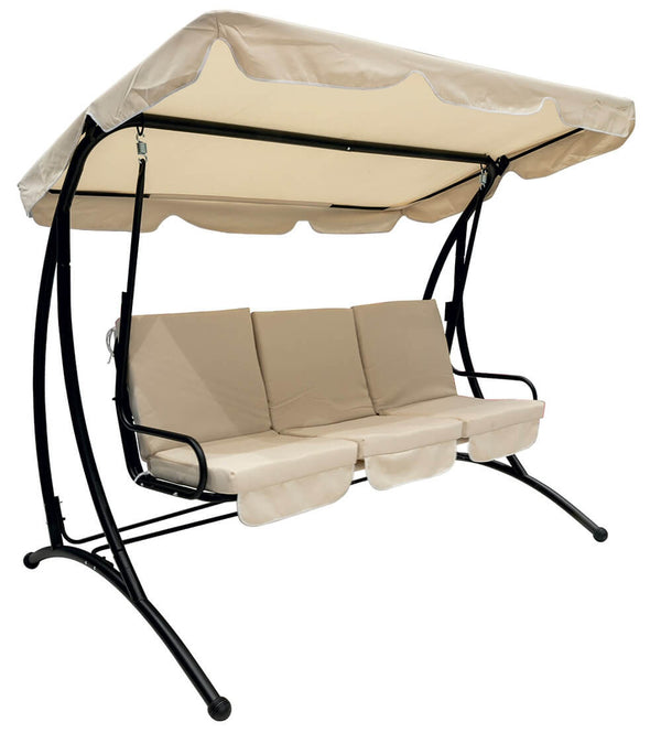 sconto Balançoire de jardin en métal ivoire Soriani 3 places