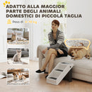 Scaletta Pieghevole per Cani e Gatti 3 Gradini Antiscivolo  53x30,5x36,5 cm in PP Crema      