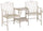 Banc de jardin 2 places avec table en fer 155x68,5x91,5 cm Blanc Ragusa