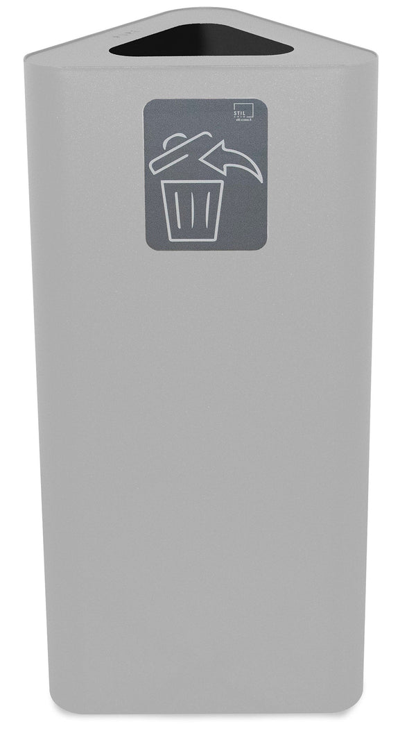 sconto Poubelle de collecte 38x38xh80 cm en acier peint avec pictogramme magnétique blanc