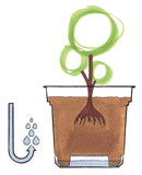 Vaso in Polipropilene con Riserva d'Acqua e Sottovaso Tulli Hydral Elements Bruno Varie Misure