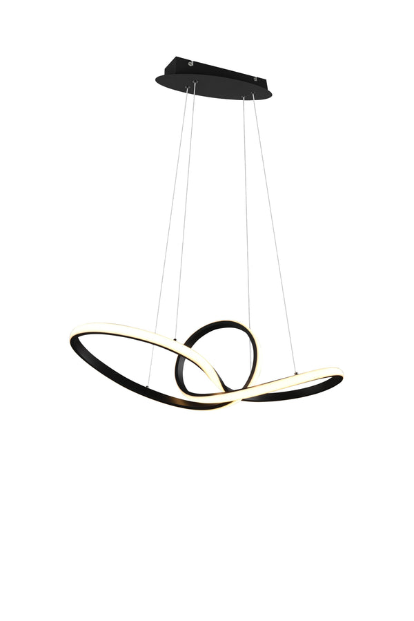 sconto Suspension LED d'intérieur en métal noir mat