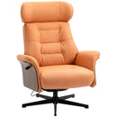 Poltrona Reclinabile e Girevole 80x84x104 cm in Microfibra Arancione